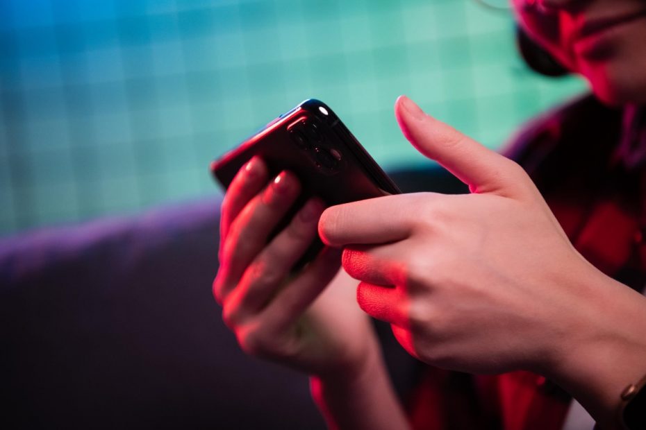 Closeup of woman holding a phone